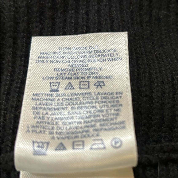 Lands’ End Black Funnel Neck Sweater, Size M - Picture 8 of 9